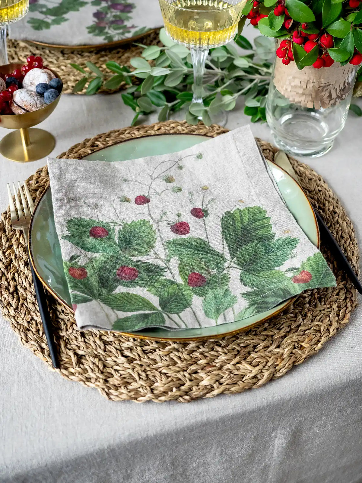 Serviettes en lin Baies – lot de 6 – vue 1