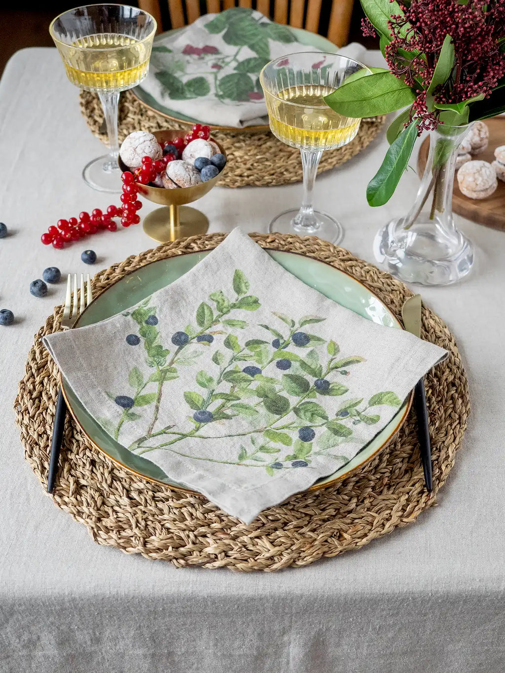 Serviettes en lin Baies – lot de 6 – vue 3