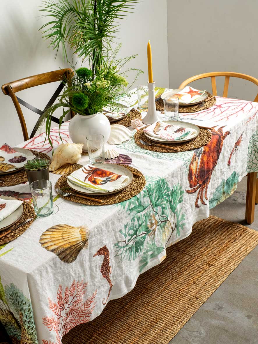 Nappe en lin Animaux de l’océan – 170 × 250 cm – vue 3
