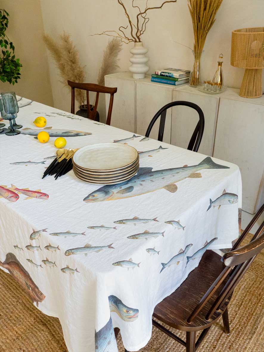 Nappe en lin Poissons de mer – 170 × 250 cm – vue 2
