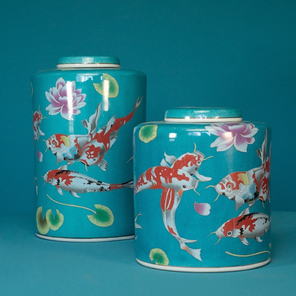 Vase à couvercle Koï — vue 2