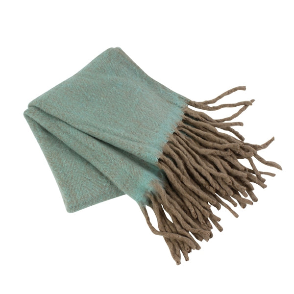 Couverture Mohair turquoise-marron 130x170 cm