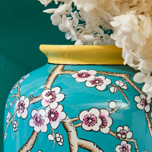 Vase Sakura bleu/jaune — vue 3