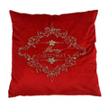 Coussin Merry Christmas rouge 50x50 cm, perles brodées