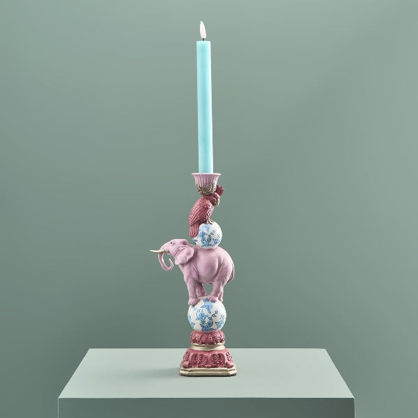 Bougeoir oiseau sur éléphant, rose — vue 2
