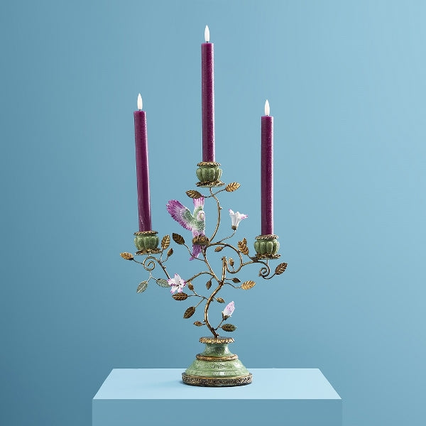 Porte-bougie perroquet vert/or — vue 2