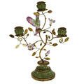 Porte-bougie perroquet vert/or