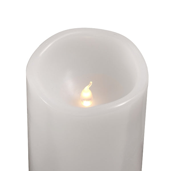 S/3 bougie solaire d'extérieur blanche h.15,5/20,5/25,5 cm — vue 3