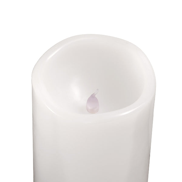 S/3 bougie solaire d'extérieur blanche h.15,5/20,5/25,5 cm — vue 4