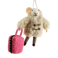 Souris feutrée avec trolley crème