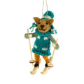 Pendentif ski souris feutre turquoise