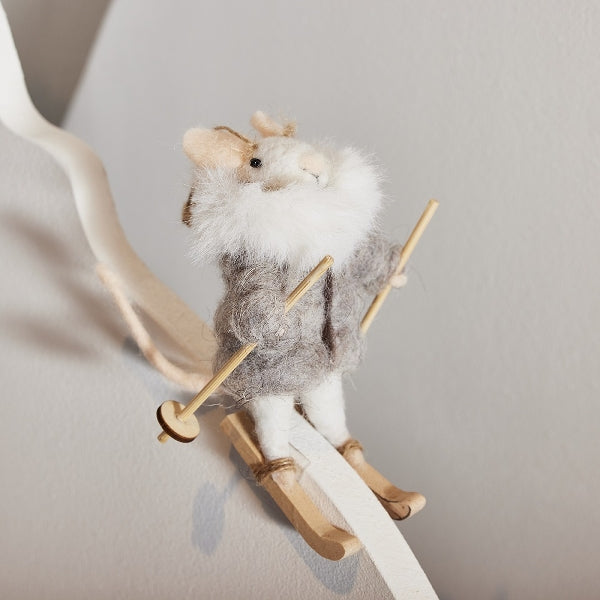 Cintre en feutre souris, veste matelassée gris — vue 2