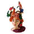 Vase tête de femme avec Perroquets