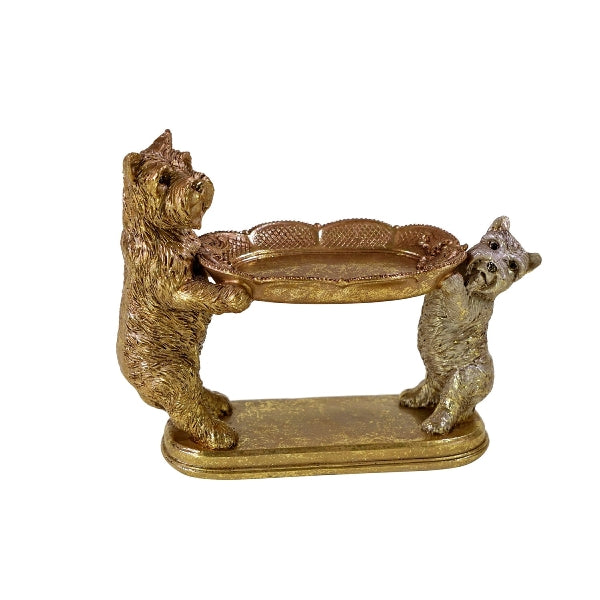 Porte cartes chiens or
