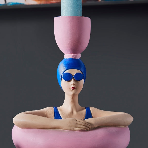 Bougeoir femme en maillot de bain, bleu — vue 2