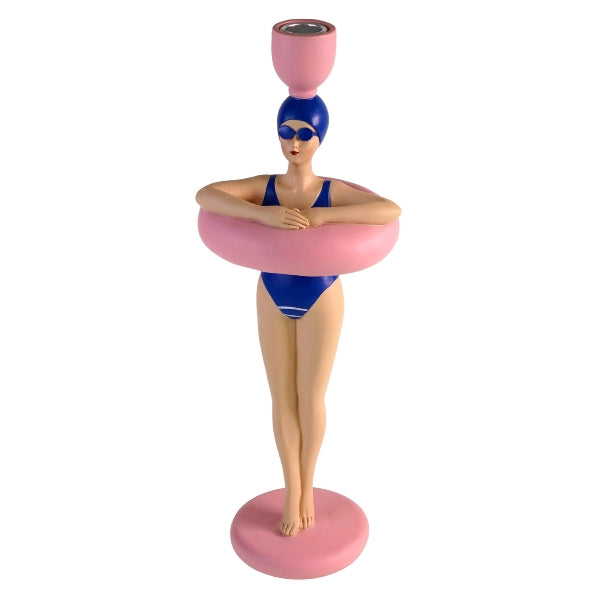 Bougeoir femme en maillot de bain, bleu