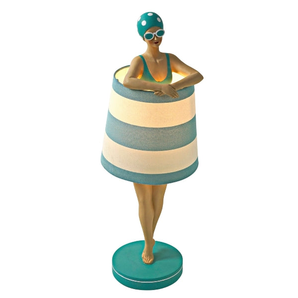 Lampe de table femme en maillot de bain, turquoise