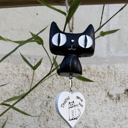 Clochette japonaise à l'effigie de Jiji ( le chat de Kiki la petite sorcière - Ghibli)