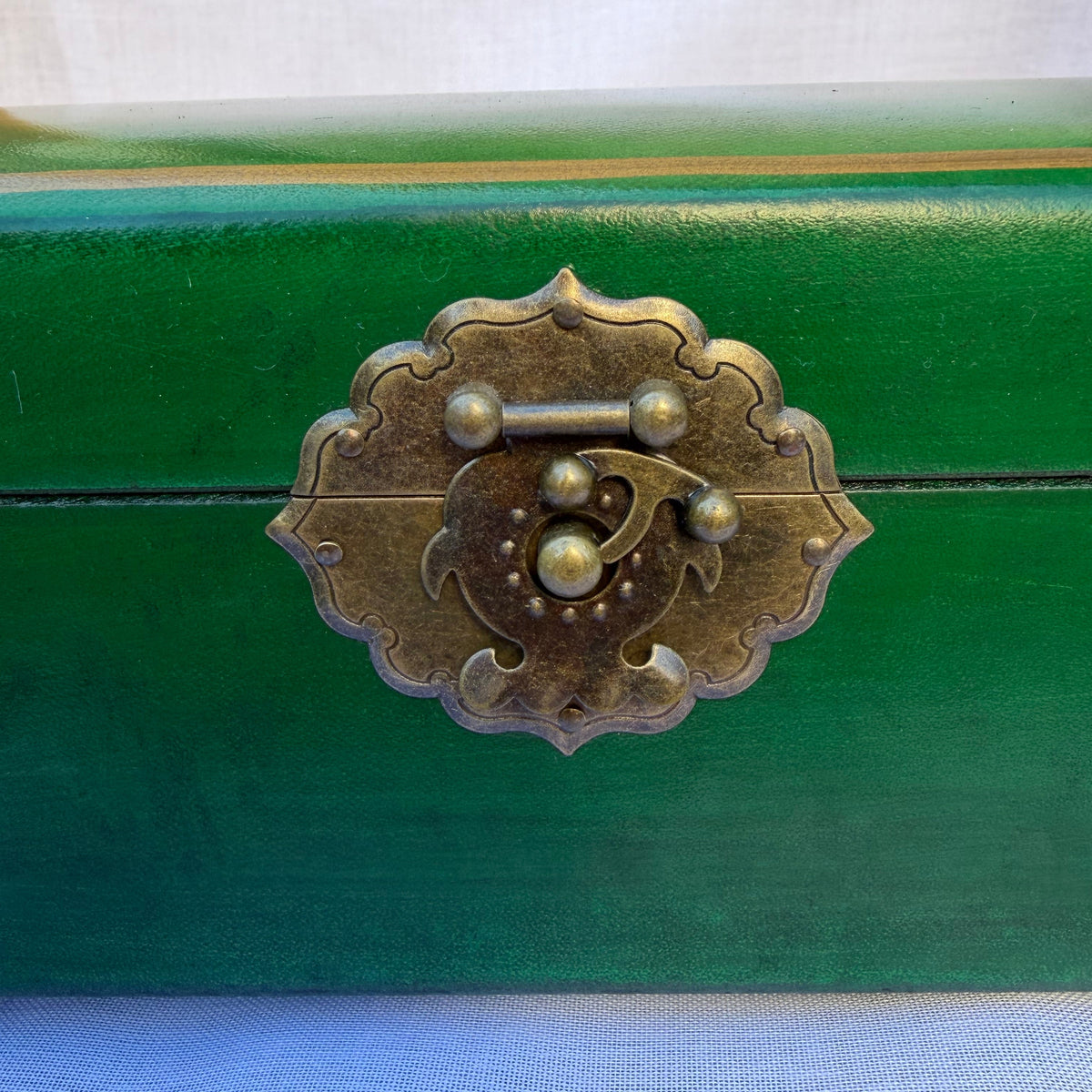 Boîte japonaise verte à thé ou à bijoux – à compartiments
