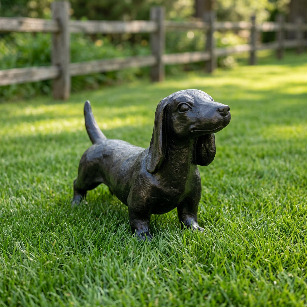 Chien saucisse patine noire brillante