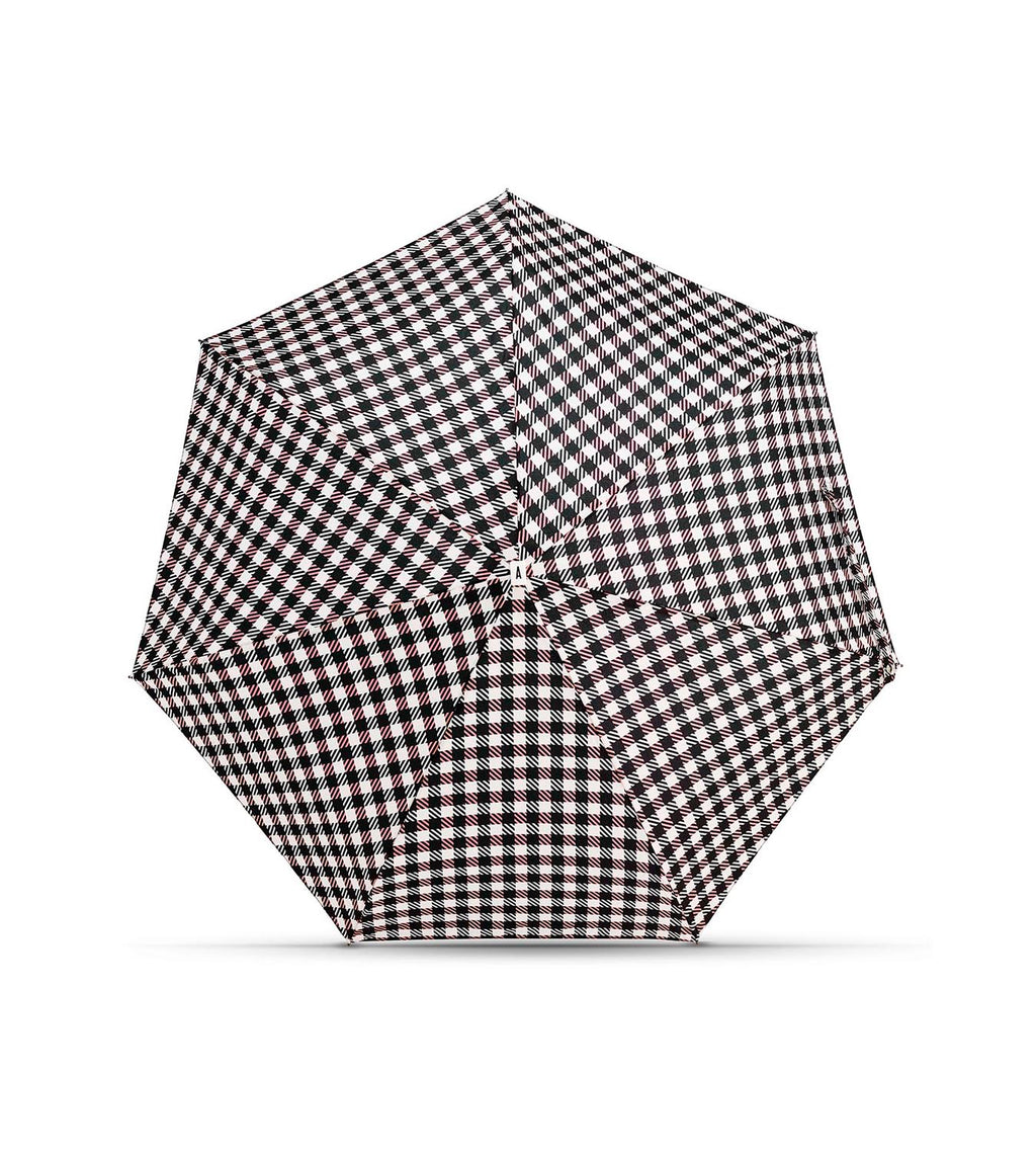 Mini parapluie Bloomsbury – vichy noir et rose – vue 1