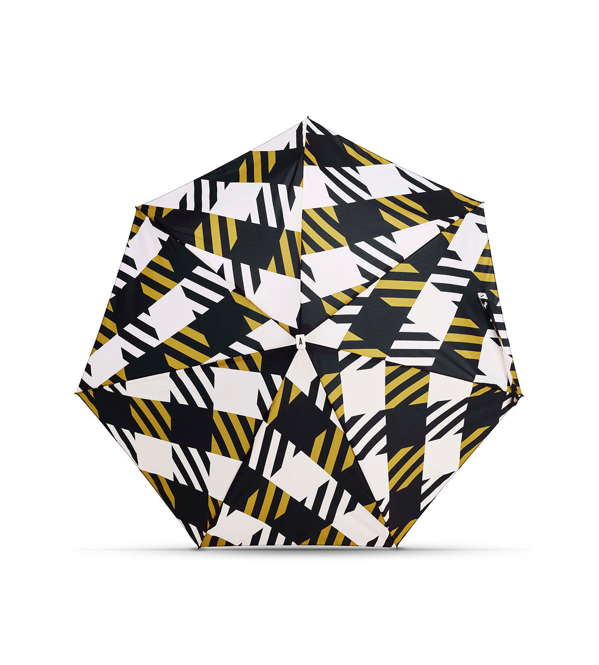 Mini parapluie Gordon – vichy oversize noir et jaune antique – vue 1