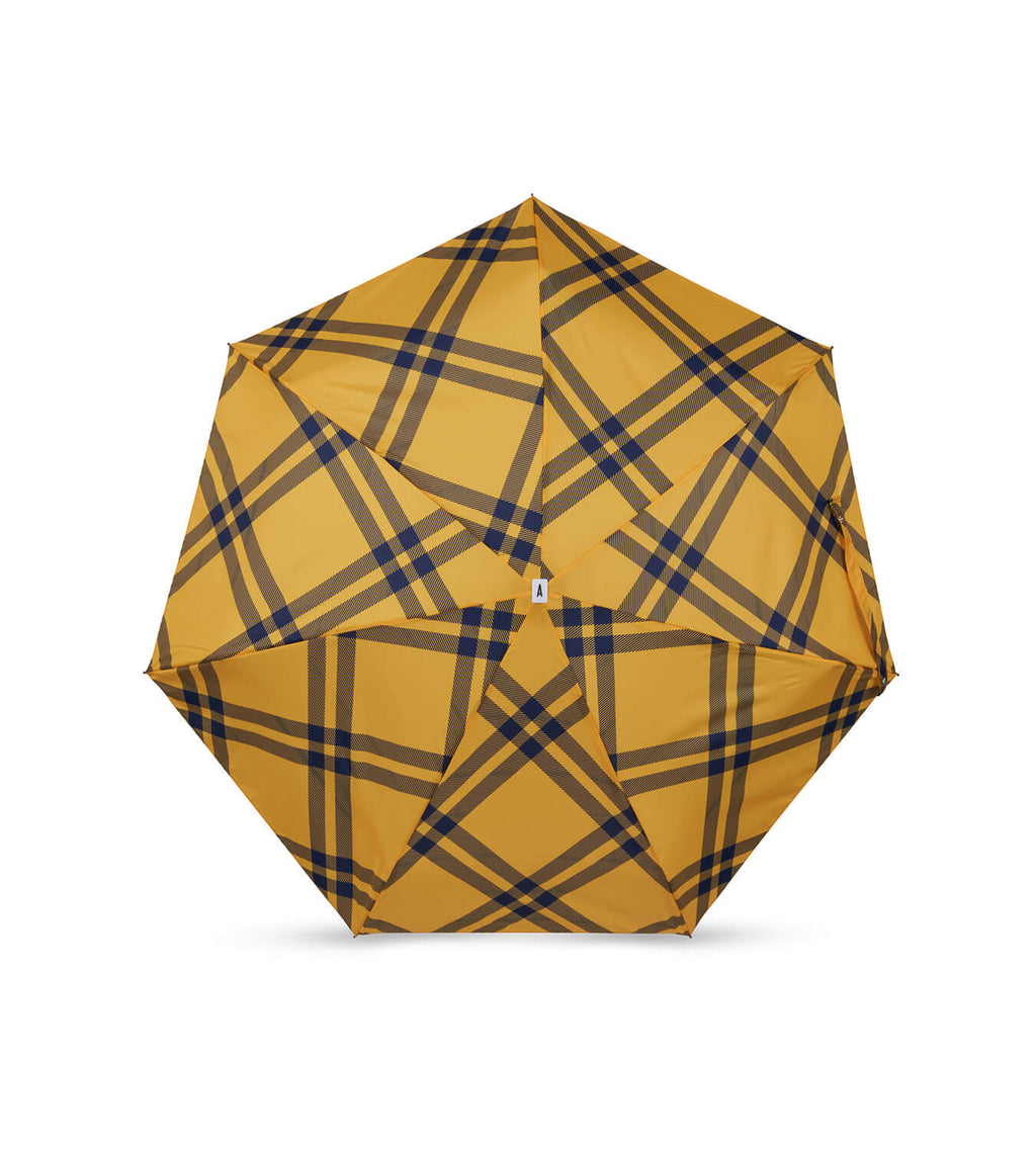 Mini parapluie Finsbury – tweed jaune et bleu nuit – vue 1