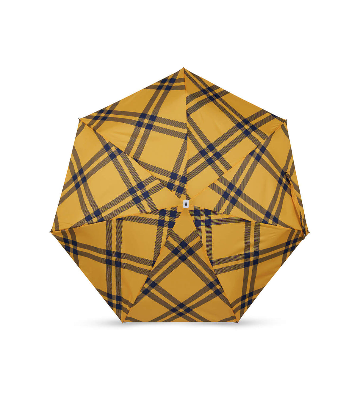 Mini parapluie Finsbury – tweed jaune et bleu nuit – vue 1
