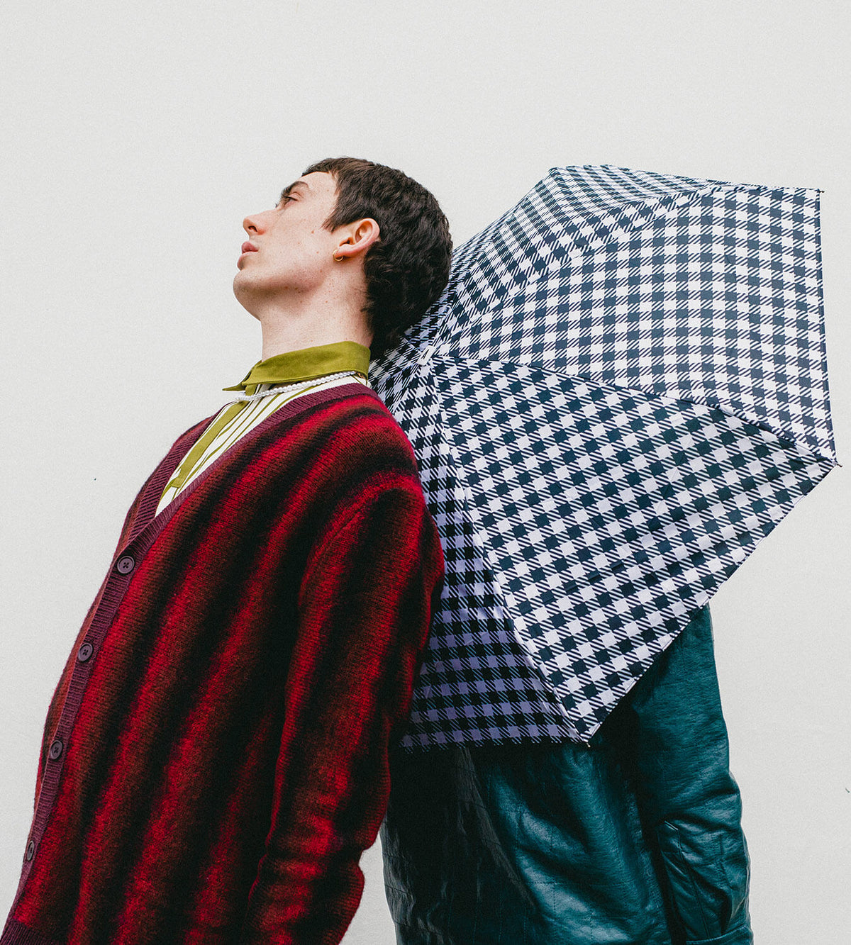 Mini parapluie Kensington – vichy noir – vue 3