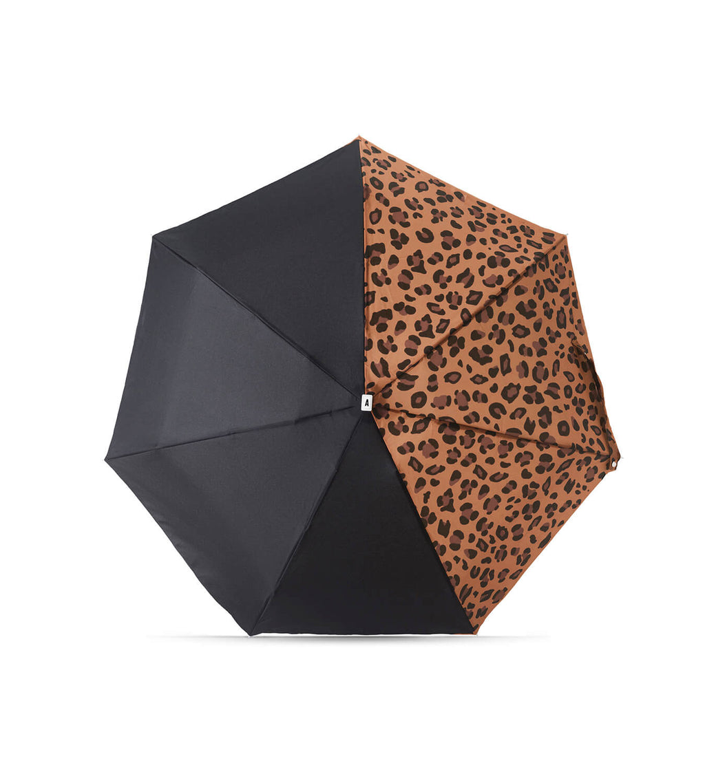 Mini parapluie Juliette – noir et léopard – vue 2
