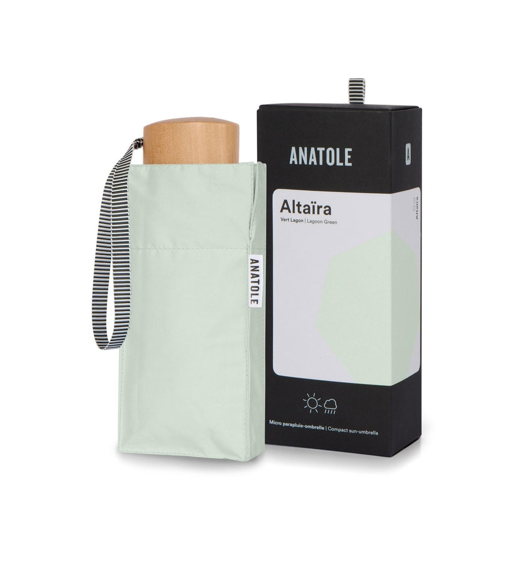 Mini parapluie-ombrelle anti-UV Altaïra – vert lagon – vue 1
