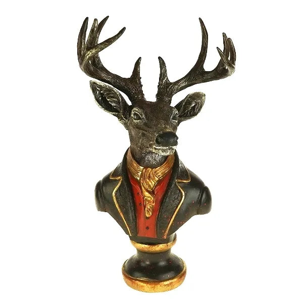 Buste de cerf Arthur polyrésine 30x22x58 cm