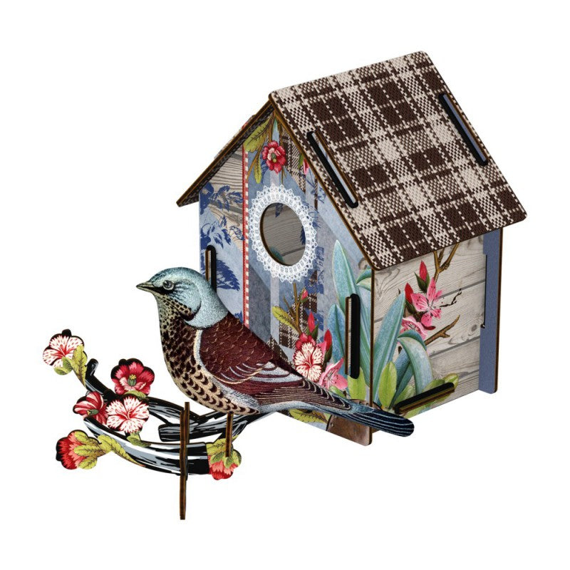 Nichoir décoratif I’m Back! avec oiseau en tissu – vue 1