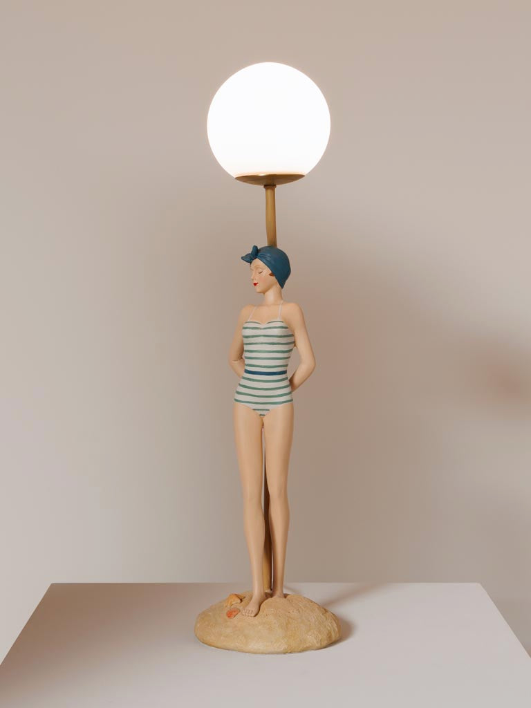 Lampe Baigneuse bleue et globe - vue 2