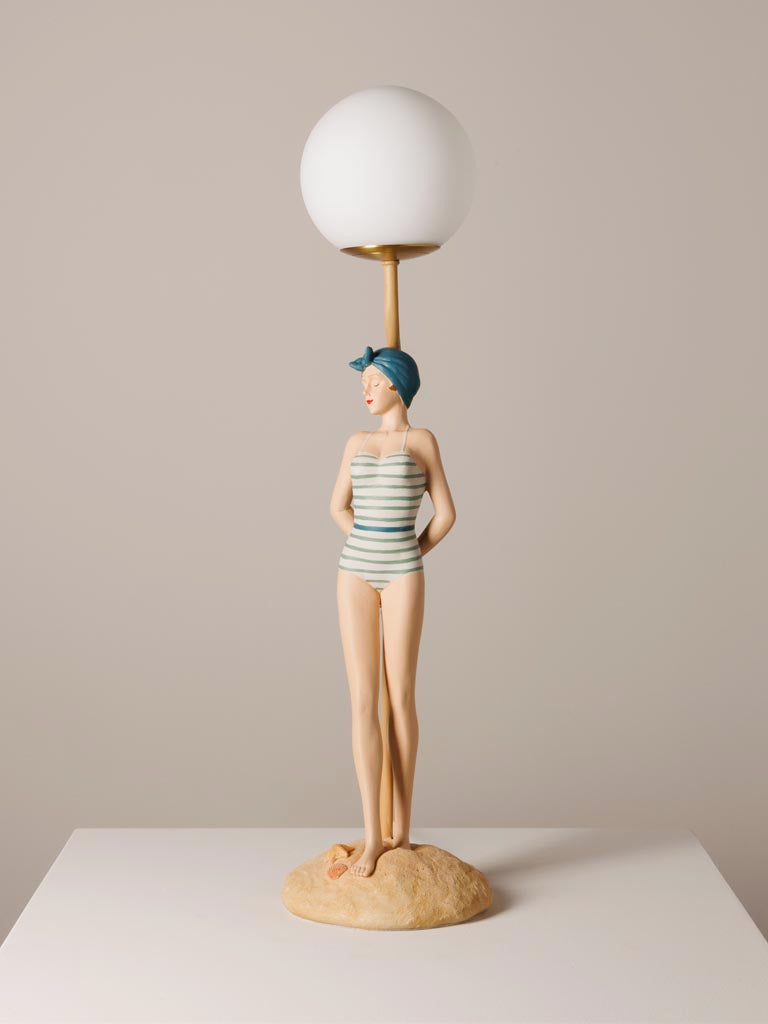 Lampe Baigneuse bleue et globe - vue 1
