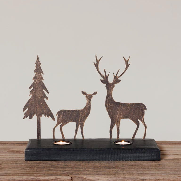Bougeoir cerfs en forêt - vue 1