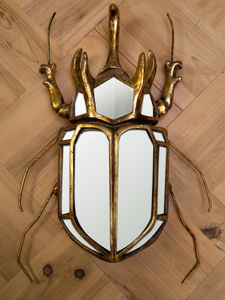 Scarabée rhinocéros mural et miroirs - vue 1