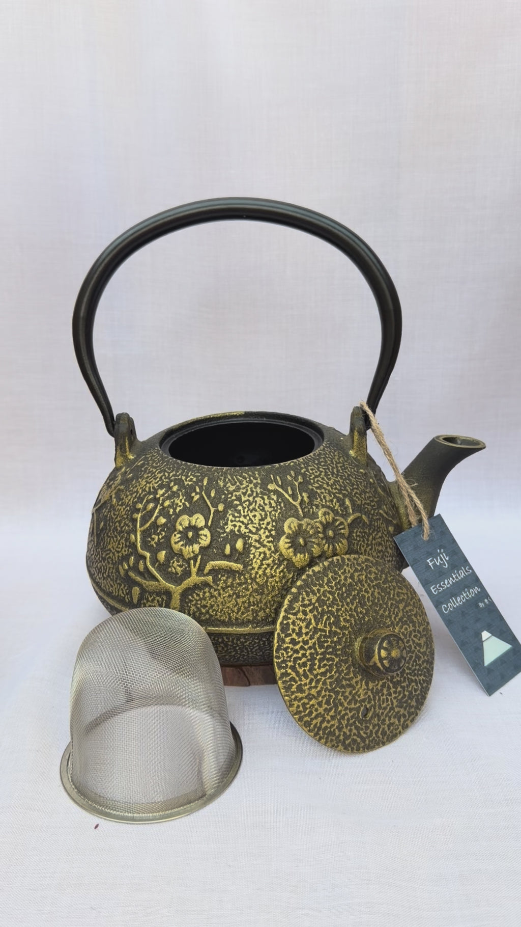 Théière en fonte Fleurs